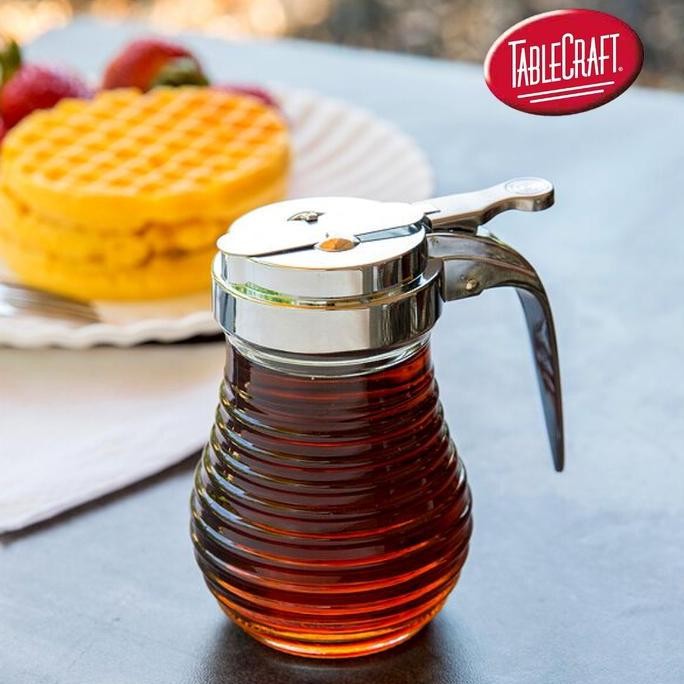 

Beehive Glass Syrup Dispenser With Chrome Plated Dispenser Sirup (Sale)