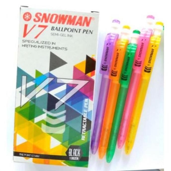 

Pulpen Cetek Snowman V7 / Pen Snowman Hitam