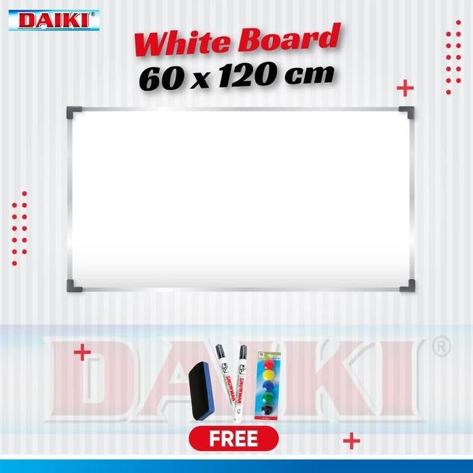 

Papan Tulis / Whiteboard Daiki Magnetic Gantung Uk 60X120Cm