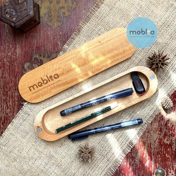 

[Free Grafir] Mya Wooden Pencil Case Tempat Pensil Kayu Kotak Pensil