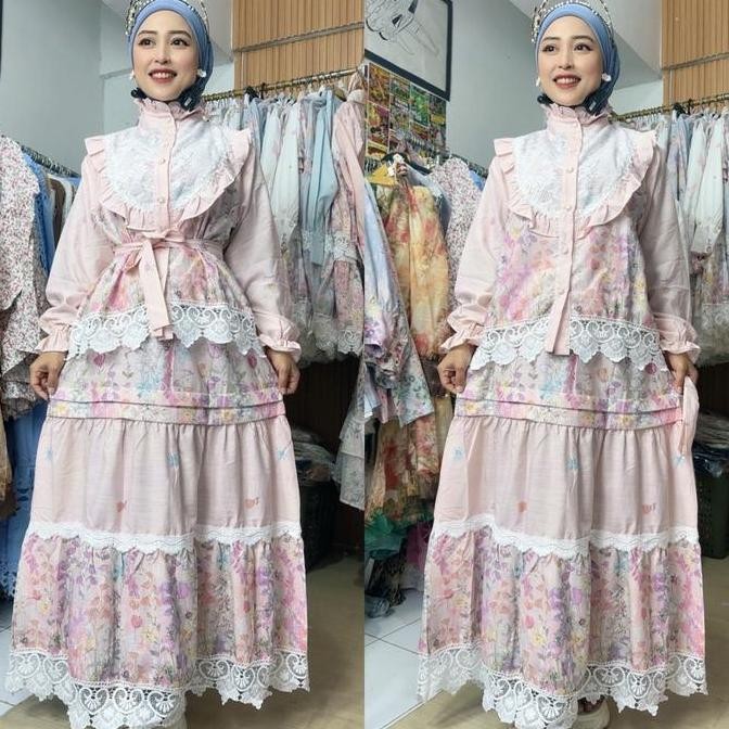 Midi / Gamis / Dress Meijiwang Premium Ceruty Mewah