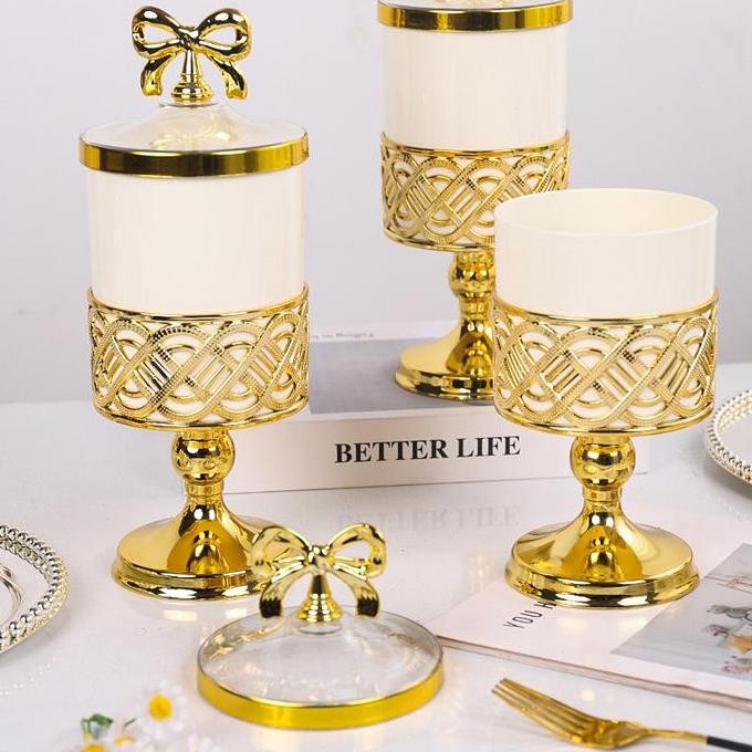 3pcs Toples Set Toples Jumbo Toples Kedap Udara Toples Lebaran Aesthetic Set Mewah Toples Kue Kering