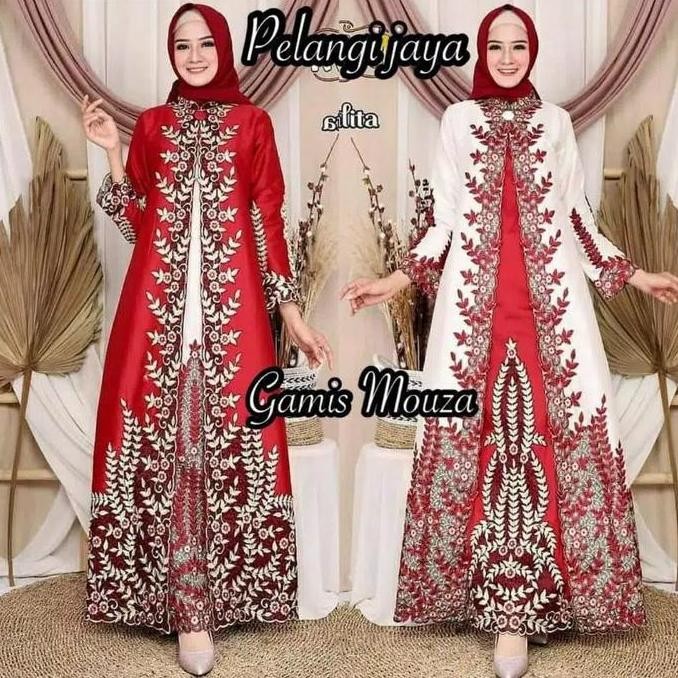 GAMIS MOUZA TAFFETA BORDIR ORI BY PELANGI JAYA SIZE M-XXL