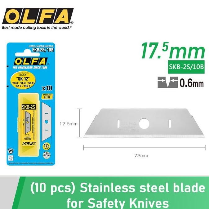 

Refill Spare Blade For The All Stainless Steel Knife Skb-2S/10B Olfa