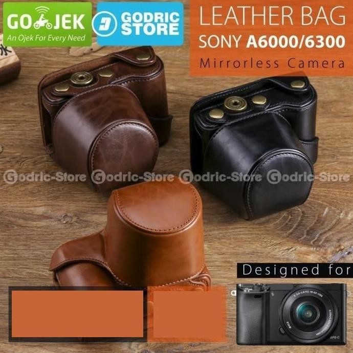 TERBARU TAS KAMERA KULIT SONY ALPHA A6000 A6300 MIRRORLESS LEATHER BAG CASE KAMERA DSLR