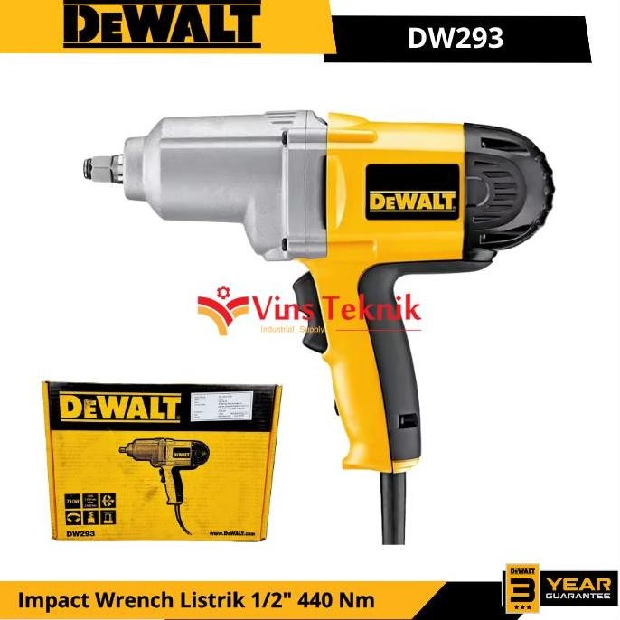Promo DEWALT DW293 Mesin Pembuka Baut Listrik Electric Impact Wrench 1/2" 440Nm DW 293 COD