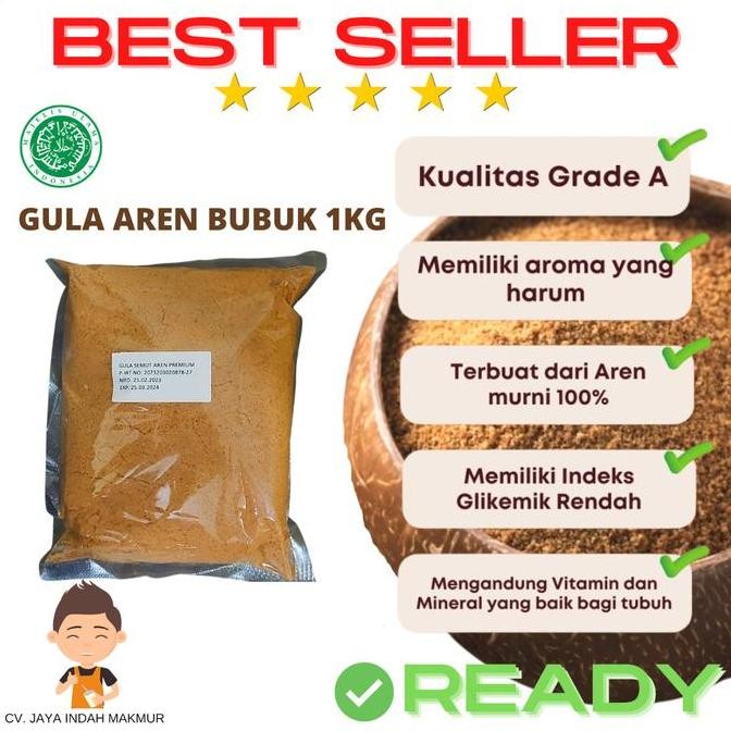 

Baru Gula Aren Bubuk Organik 1kg - Brown Sugar Powder Premium HALAL PIRT