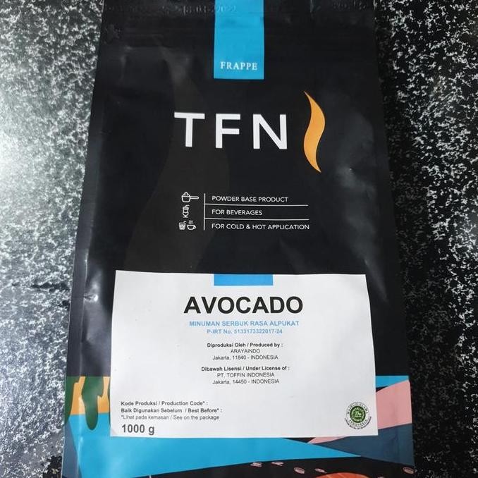 

Baru Toffin Frappe Avocado Powder 1kg - Bubuk Minuman Rasa Alpukat