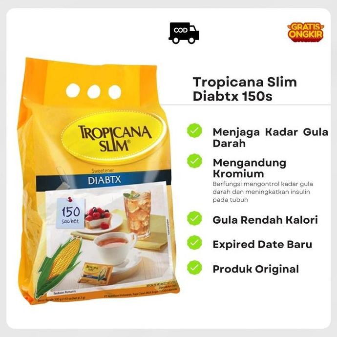 

Baru Tropicana Slim Diabtx 150 Sachet - Gula Pasir Diet Bebas Kalori