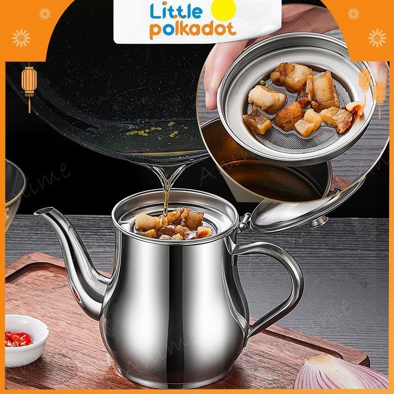 Littlepolkadot800ml Teko Saringan Teko Penyaringan Minyak/Teko saringan minyak/ Gelas Teko Teko Air 
