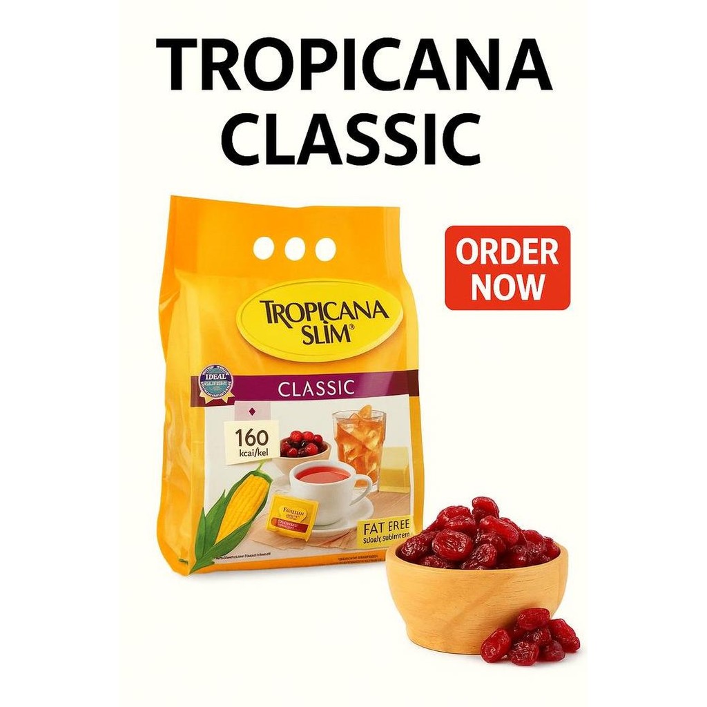 

Baru Tropicana Slim Classic Sweetener 160 Sachet - Gula Diet Rendah Kalori