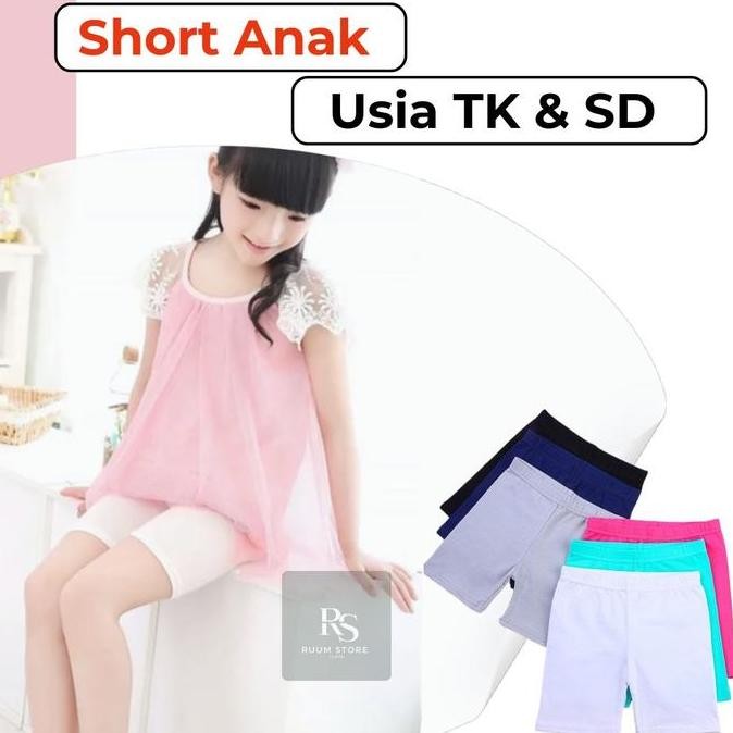 (Allthebest) Celana Dalam Pendek Anak Perempuan Short Anak Legging Pendek Perempuan Anak TK & SD 5-1