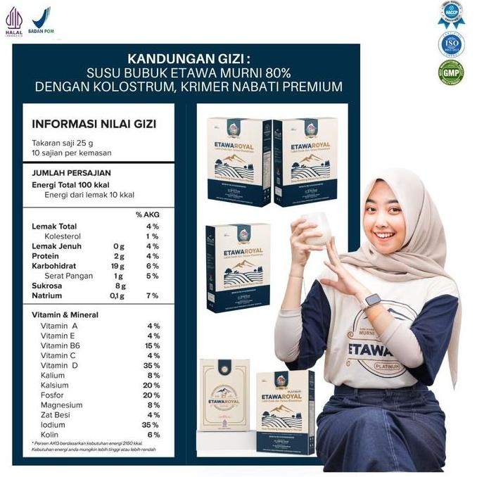 

Promo Etawaroyal Platinum Susu Kambing Etawa Dengan Kandungan Kolostrum Paket 8 Box