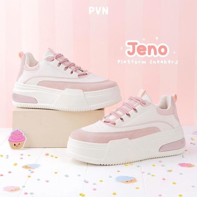 DS PVN Jeno Sepatu Sneakers Wanita Sport Shoes Casual Pink Cream 438