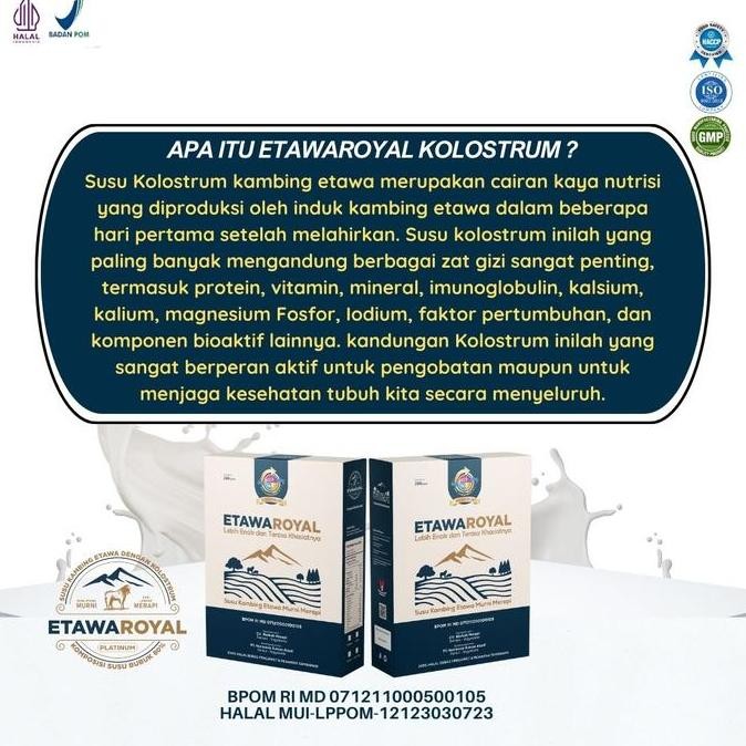 

Promo Etawaroyal Platinum Susu Kambing Etawa Dengan Kandungan Kolostrum Paket 2 Box