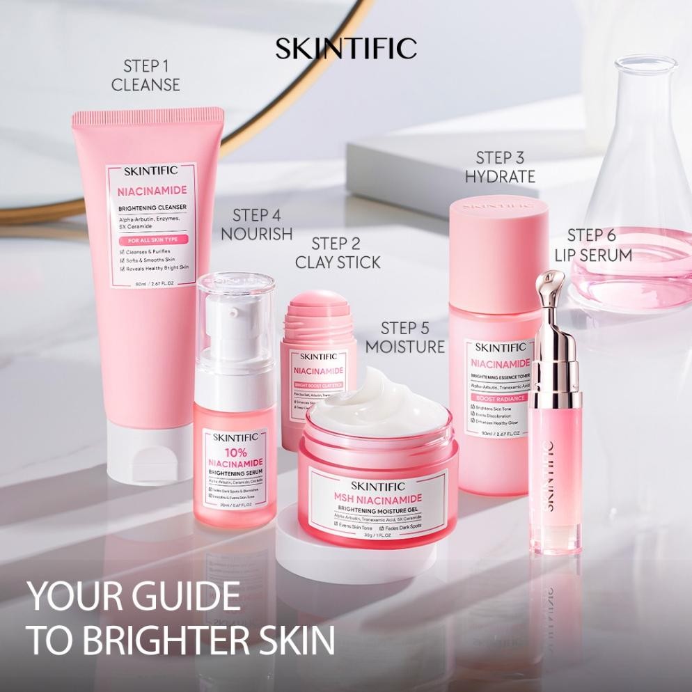 [SKINTIFIC AUTHORIZED] 6IN1 SKINCARE SET Brightening Packet Advanced Glowing set Skincare paket with