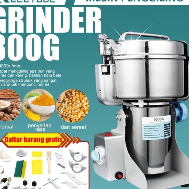 

Keletool 800G Mesin Grinder Bubuk Mesin Giling Bumbu Pengiling Gula Rempah Kering Mesin Bubuk Tepung Selep Bumbu Grinder Powder 800 Gram Mesin Penepung 1200Grampenggiling