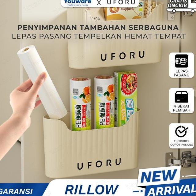 

Youware X Uforu Rillow Tempat Penyimpanan Serbaguna Tempel Di Kabinet Dapur Tembok Dinding Wallmounted Kitchen Storage Material Plastik Untuk Simpan Peralatan Makan Masak Bumbu Tepung Kotak Rak Bahan Makanan