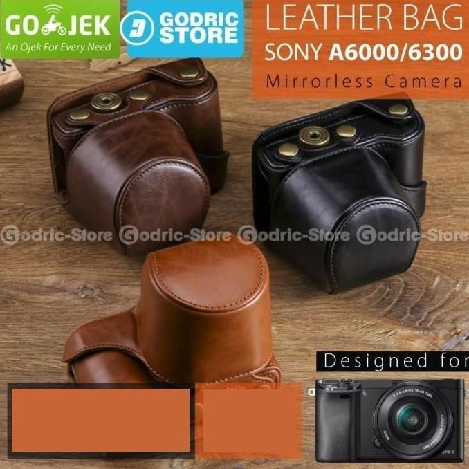 TERBARU TAS KAMERA KULIT SONY ALPHA A6000 A6300 MIRRORLESS LEATHER BAG CASE KAMERA DSLR