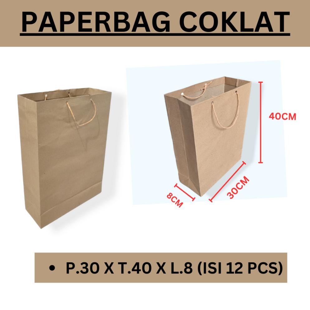 

Diskon Paperbag Polos Coklat Uk 14X20 - 15X25 - 20X25 - 25X35 - 30X40, Paper Bag Batik / Paper Bag Buku, Paper Bag Folio, Tas Kertas, Tas Souvenir Premium