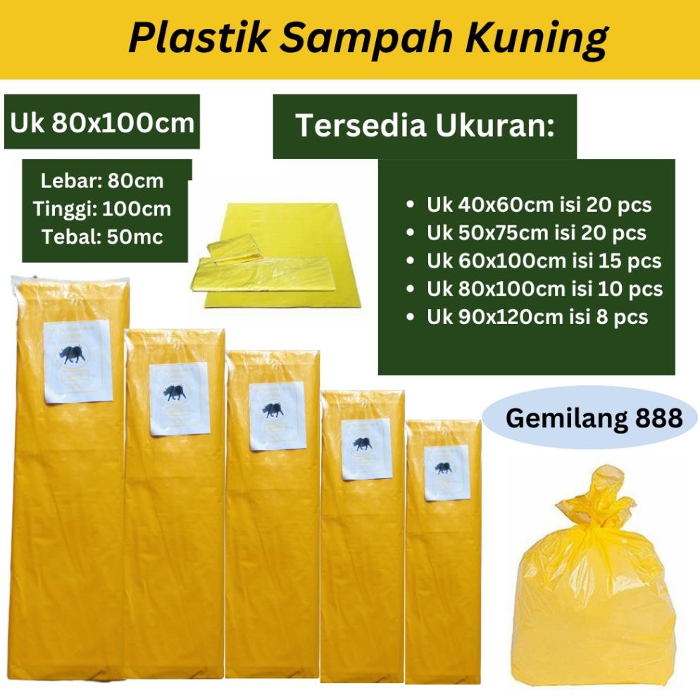Cod Plastik Sampah Kuning 80X100, Kantong Plastik Medis,, Kantong  Sampah Kuning, Kantong Plastik Me