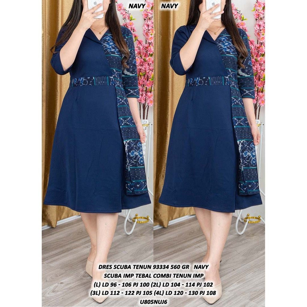 DRESS SCUBA TENUN 93334 560 GR  #KUALITAS TANPA TANDING KATUN TENUN DRESS GEREJA GAUN ETNIK BATIK TE
