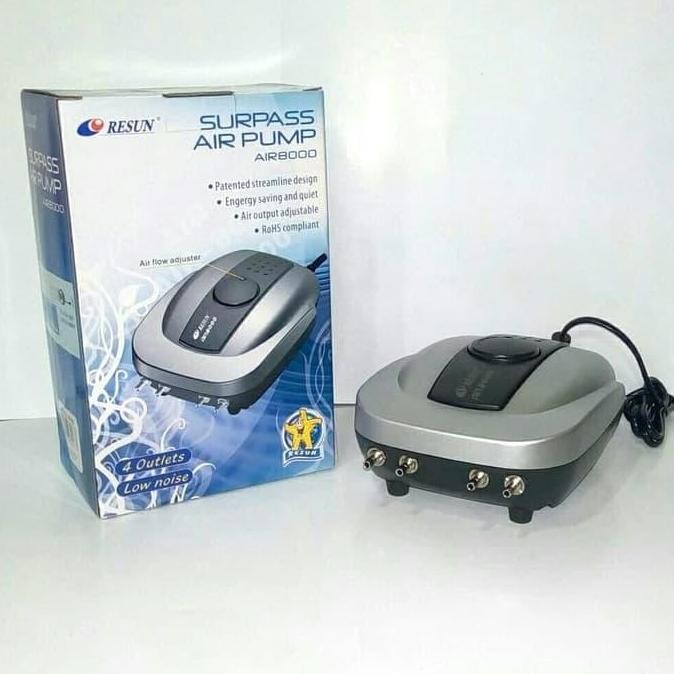 Air Pump Aquarium Resun Air 8000 Mesin Oksigen Aerator