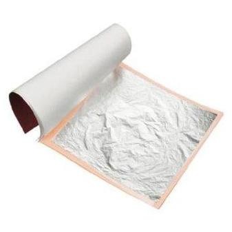 

TERMURAH - edible pure silver kertas silver leaf sheet 8x8cm 8 x 8 cm hrg 1 buku