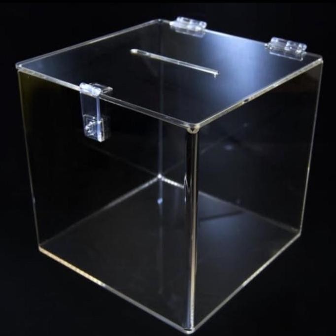 TERBARU - Acrylic kotak saran/kotak undian box 5mm uk 50 x 50 x 50 cm