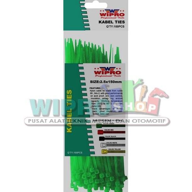 

Diskon! WIPRO Cable Ties 4.8x300mm Neon Green Kabel Ties Warna Cerah 30cm