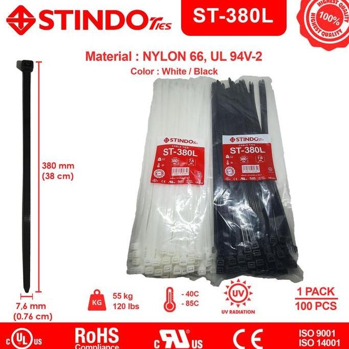 

Diskon! Cable Ties STINDO ST-380L 38cm x 7.6mm - Kabel Ties Jumbo Tahan Tarik
