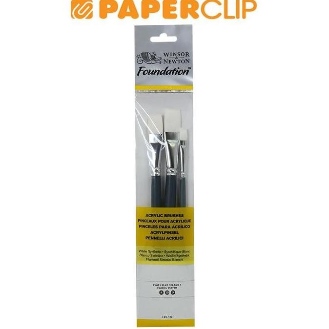 

NEW KUAS LUKIS WINSOR & NEWTON FOUNDATION SET 3 FLAT WHITE BRUSH 5295002
