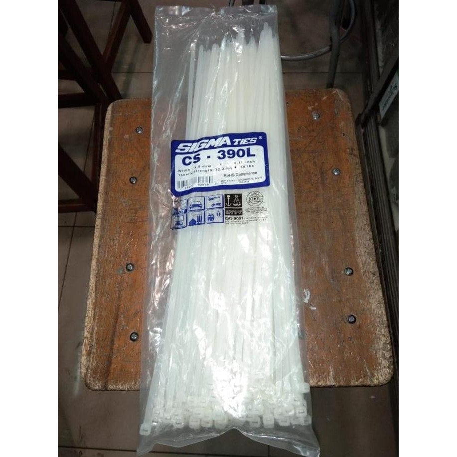 

Diskon! Kabel Ties Sigma CS390L 390x4.8mm Putih Anti Patah - 100pcs