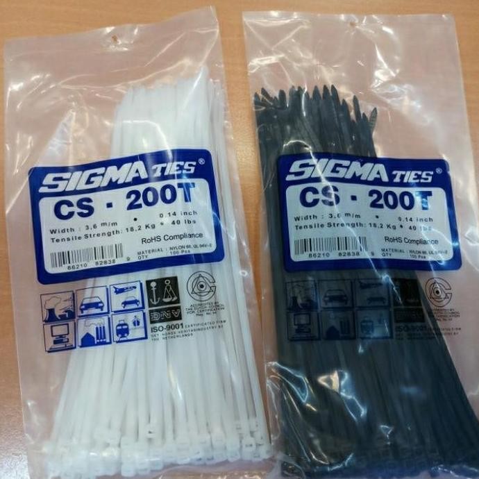 

Diskon! Sigma Kabel Ties 20cm Isi 100pcs Cable Tie Warna Putih