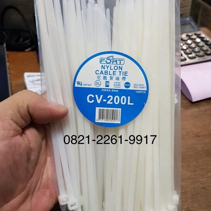 

Diskon! Cable Ties KSS CV-200L 20cm x 4.8mm - Kabel Tis Hitam Putih Isi 100pcs
