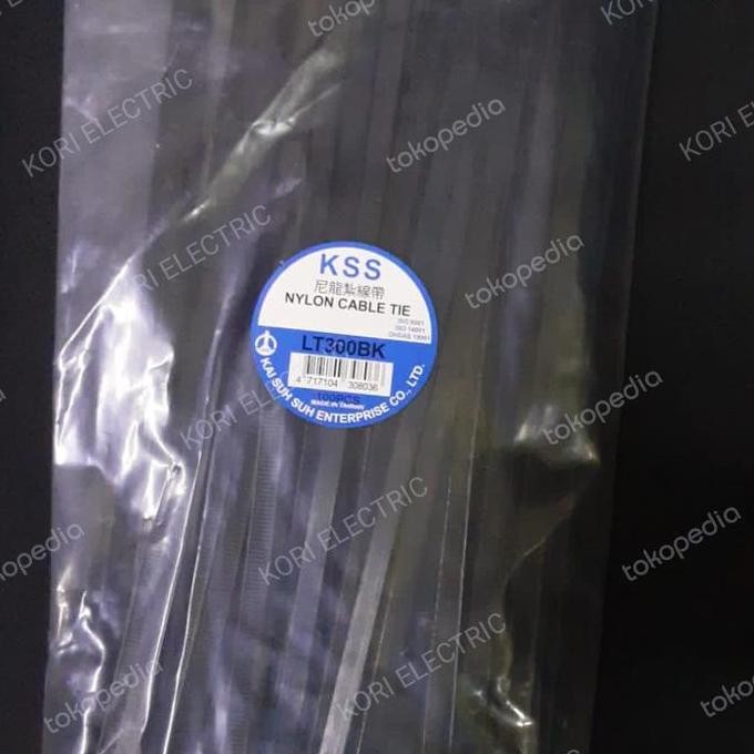 

Diskon! KSS Cable Ties CV-300 x 7.6mm 30cm Hitam - Nylon Pengikat Serbaguna