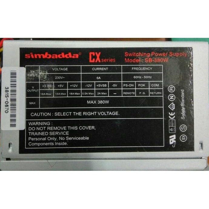 Psu Simbadda Mini Itx 380Watt Oem