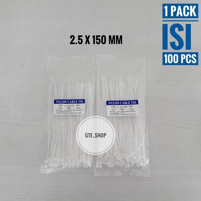 

Diskon! Kabel Ties 2.5 x 150mm isi 100pack - Cable Tie 15cm Mini Nylon
