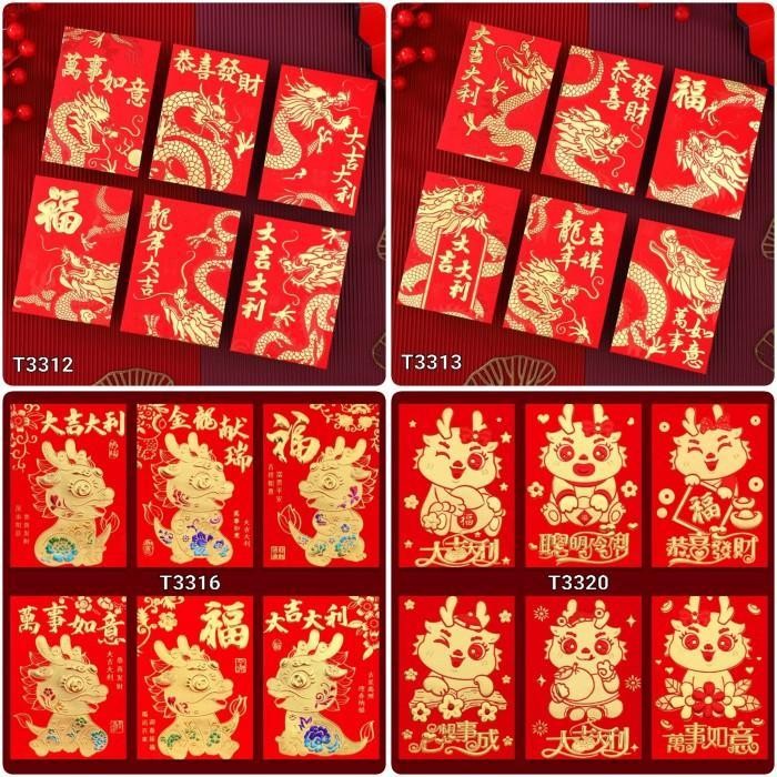 

LFM GROSIR Angpao Merah Pendek isi 6 Angpau Sincia Murah Ampau Imlek Tebal