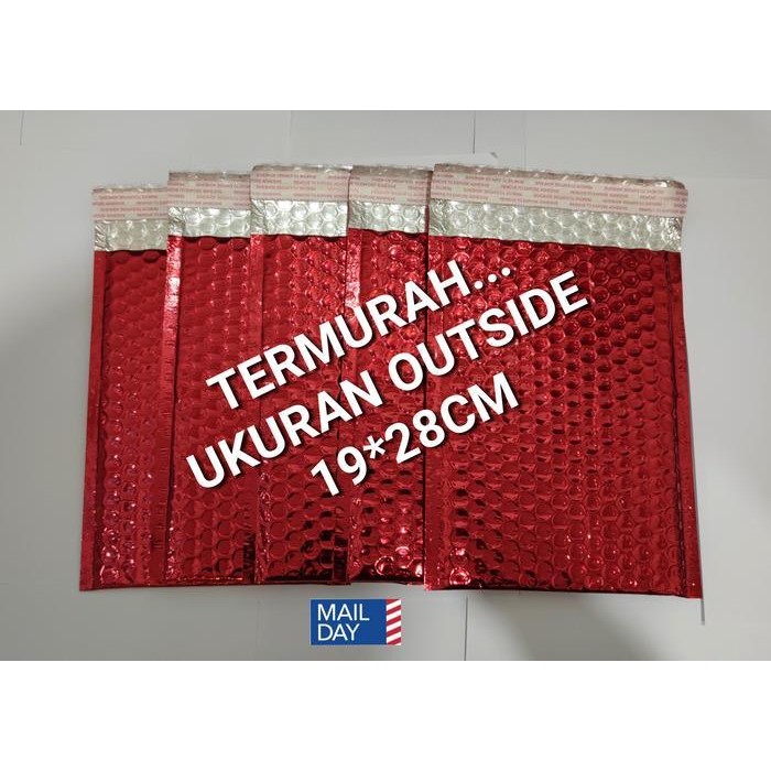 

LFM Bubble Envelope Amplop Wrap Red / Merah (MAILDAY) uk luar 19*28 cm