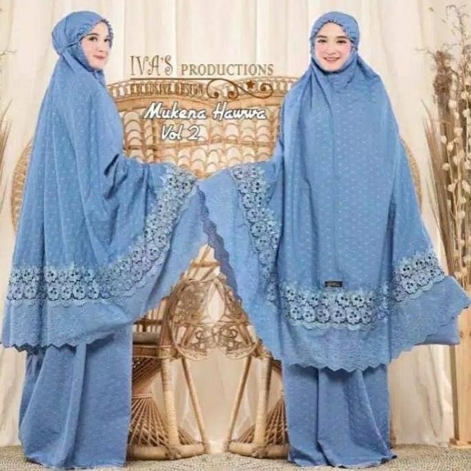 (Allthebest) (KATUN PREMIUM) MUKENA DEWASA KATUN PARIS HAWA WARNA ORIGINAL Mukenah Nyaman Bordir Mus
