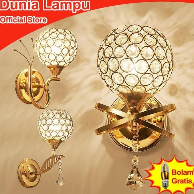 Dunia Lampu Lampu Dinding Kristal Gaya Modern Lampu dinding bulat Lampu dinding lampion lampu dindin