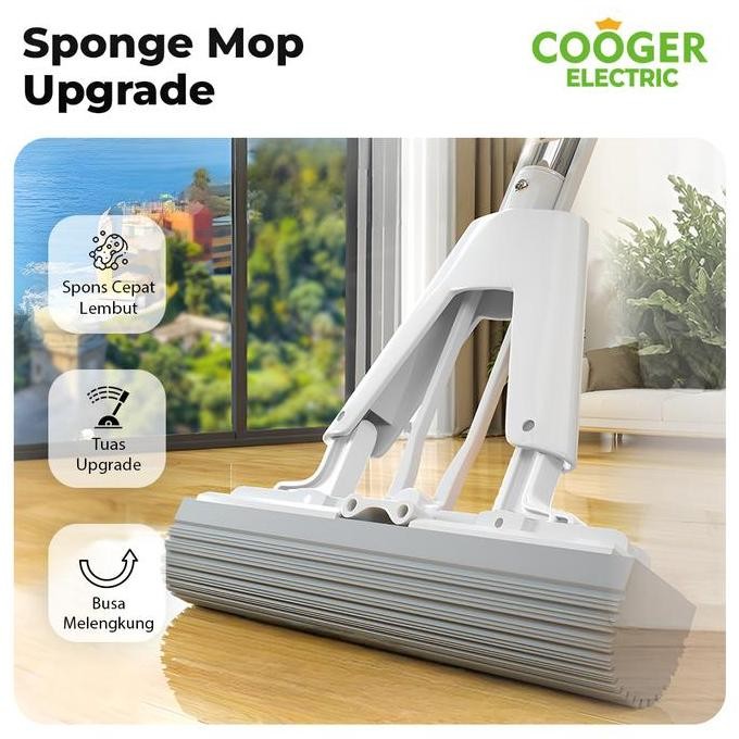 [COD] Electric Sponge Mop Alat Pel Busa Peras Lipat Otomatis Pel Spons PVA 33cm 3S Cepat Lunak Pel P