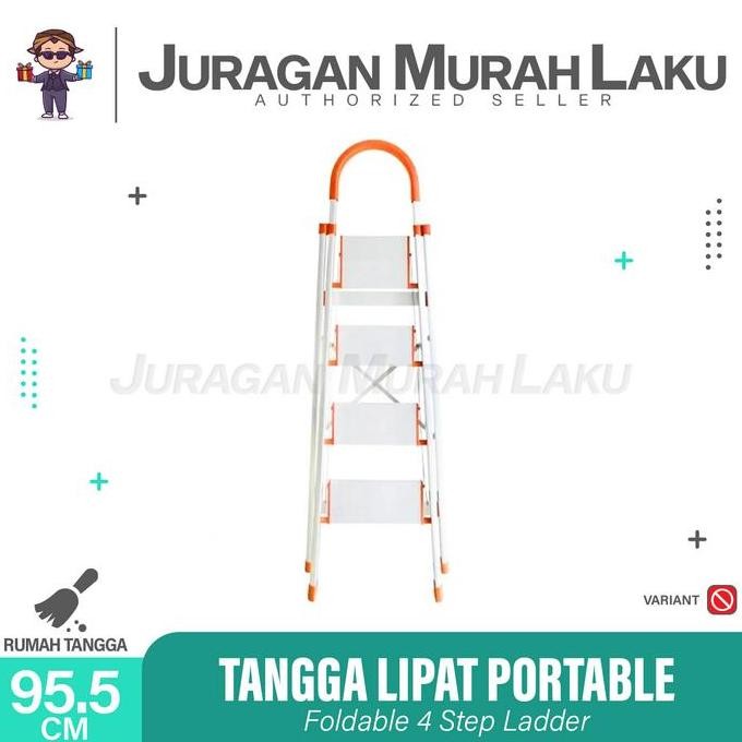 Tangga Lipat /Tangga Portable / Tangga Lipat Aluminium - 4 Step Pasti Promo