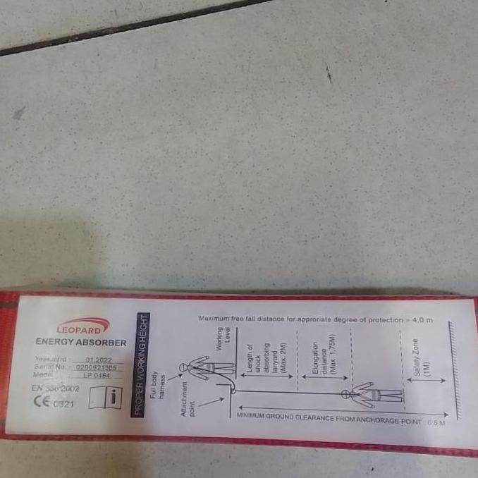 

Lanyard Ganda Elastis Dengan Absorber Leopard Lp 0464 / Double Lanyard New Stok