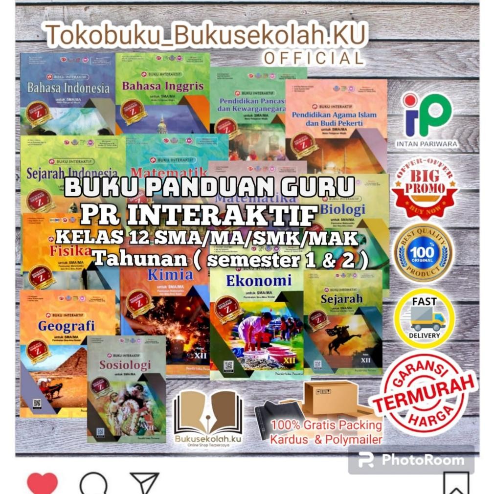(zone) PROMO  BUKU GURU ( PG PR ) INTERAKTIF KELAS 12 SMA/MA,SMK,MAK  TERBARU INTAN PARIWARA MURAH