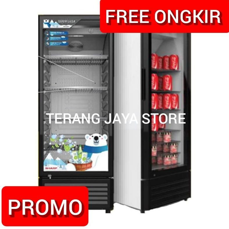 Promooo SHOWCASE SHARP LEMARI PENDINGIN MINUMAN 3 RAK SCH210FS SCH 210 FS SCH 210FS