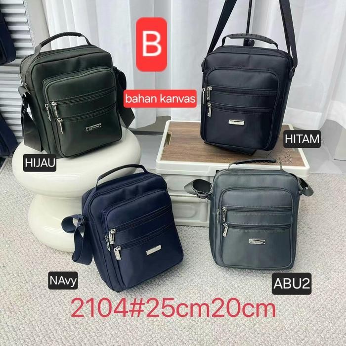 TWB Hehe tas selempang pria sling bag import tas kerja cowok anti air Kanvas