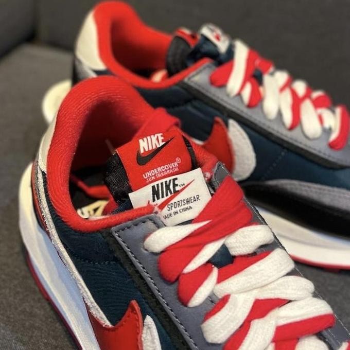 Murah Nike Sacai Undercover Ldwaffle Midnight Spruce University Red - 100% Authentic Original Guaran