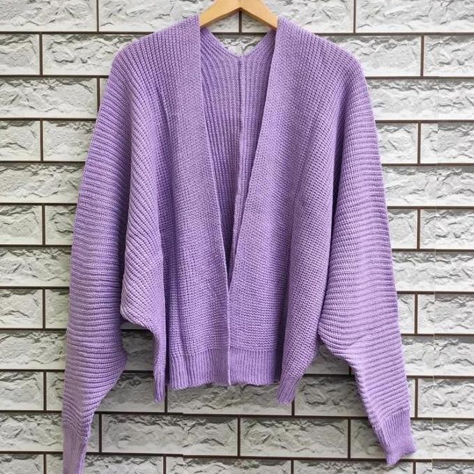 Sale Baju Cardigan Outer Luaran Rajut Batwing Hitam Putih Maroon Abu Abu Navy Burgundy Denim Cream D